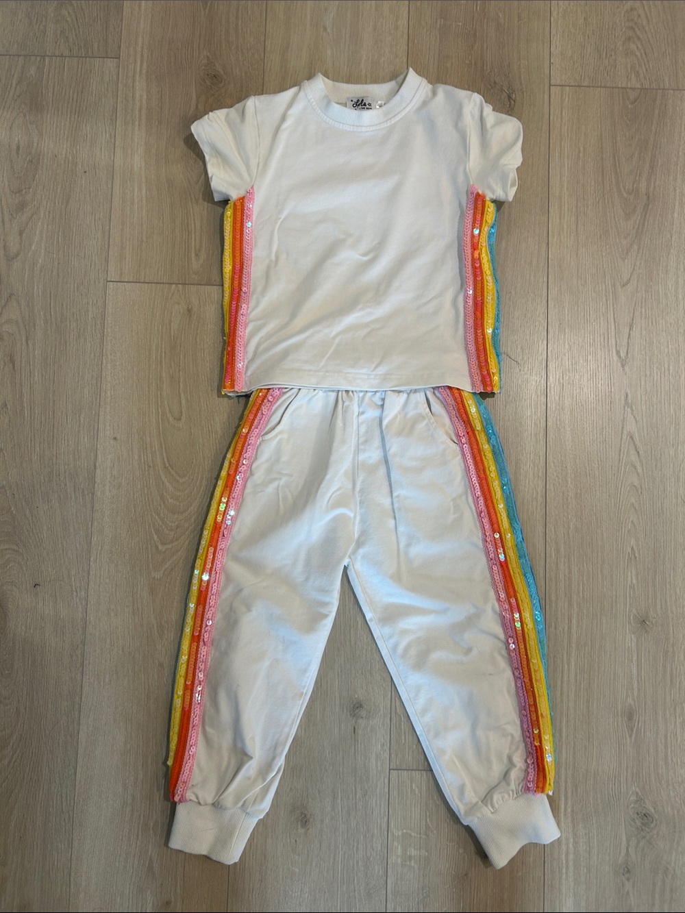 Lola & The Boys Rainbow Sequined Set - size 6